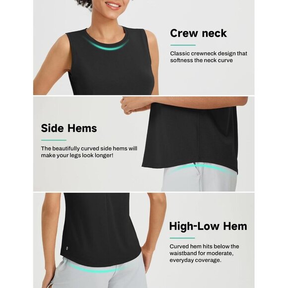 Women's Workout Tank Top Sleeveless Racerback Open Back Athletic Gym Yoga - Picture 4 of 7